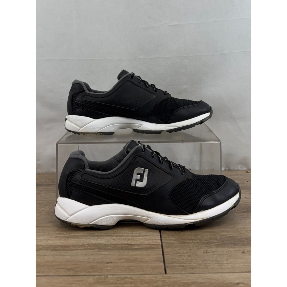 FJ FootJoy Golf Shoes Black White Mesh Lace‎ Up Men's 9.5 M